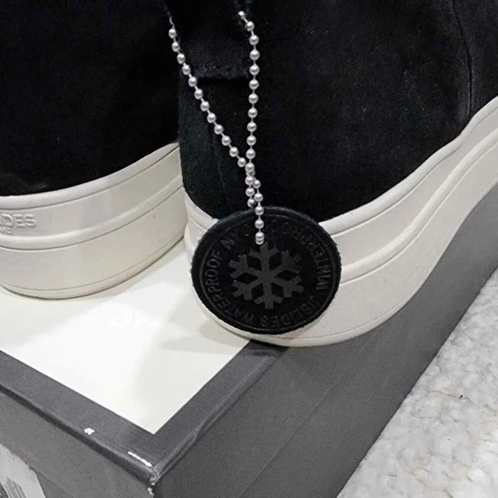 J/Slides black suede‎ and fur ankle boots size 10 new!!